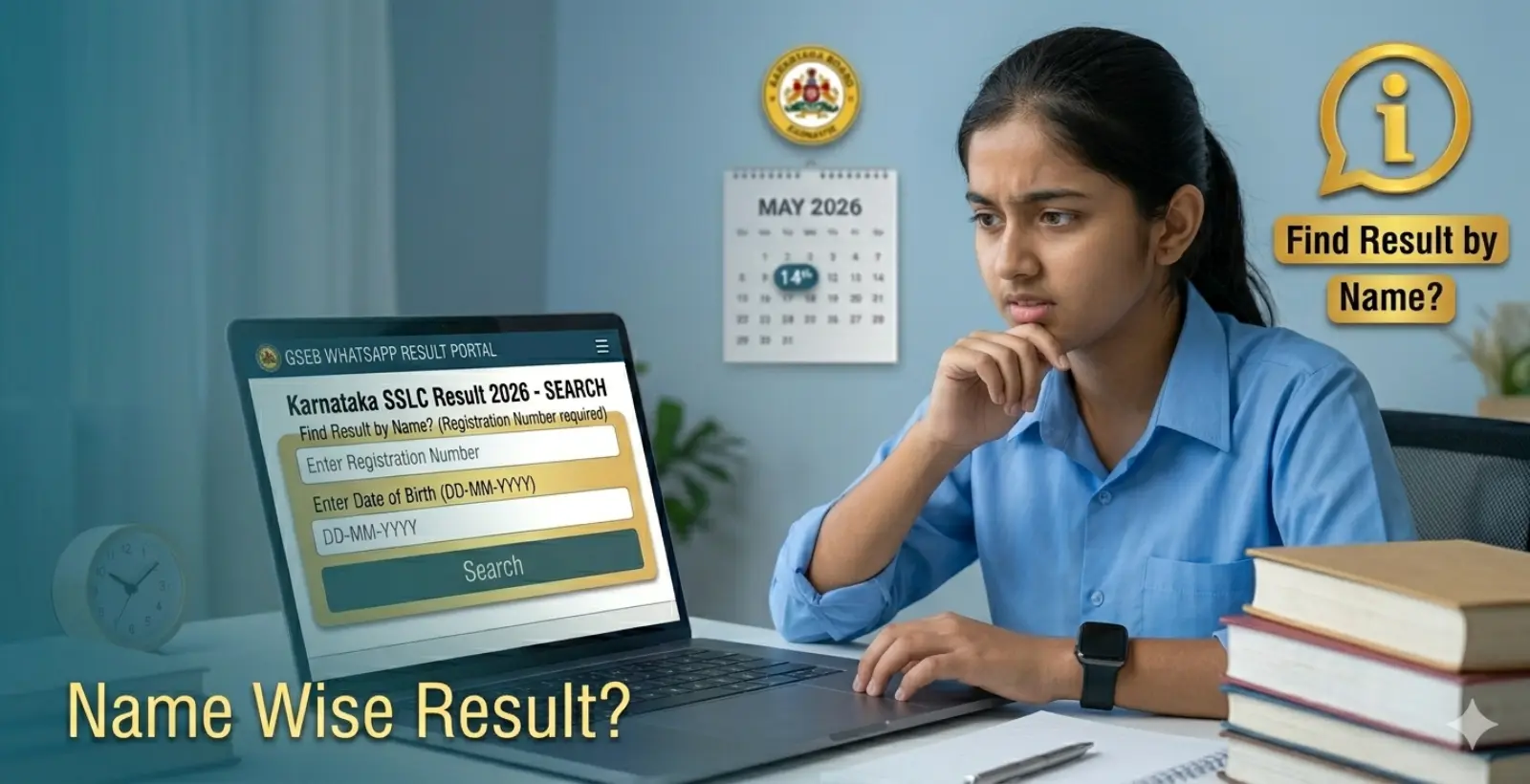 Karnataka Board Result 2026 Name Wise