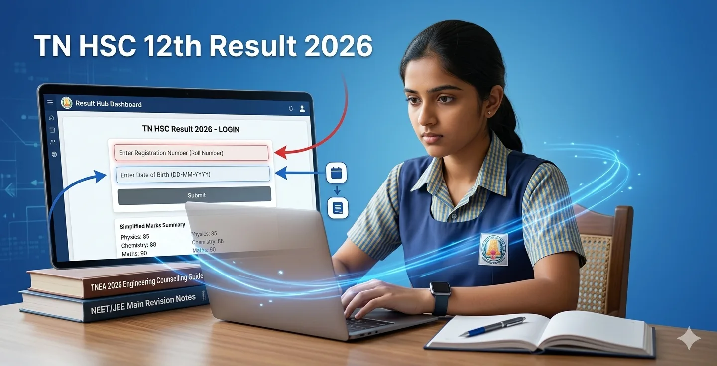 TN HSC Result 2026 Roll Number Wise – Check Tamil Nadu 12th Result at tnresults.nic.in via Website, SMS and DigiLocker